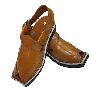 Imran Khan Style Peshawar pure leather Multi color Chappal from Pakistan Color-1