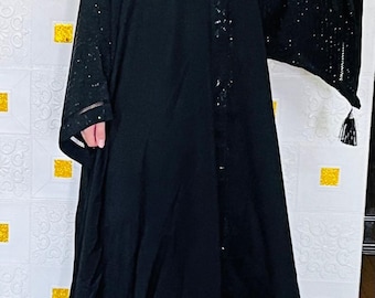 Abaya, Veils Muslim Scarf, Pakistani Women Burqa-Abaya, Islamic Kaftan Muslim Hijab, Georgette Fabric