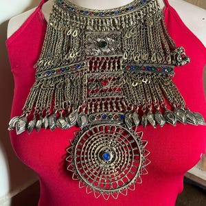 Vintage Afghan Tribal Choker Necklace: Handmade Kuchi Banjara Jewelry