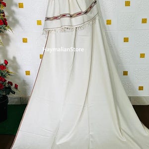 Afghan Wool Patu Shawl: Traditional Off-White Blanket, Lightweight