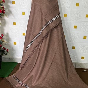 Afghan Wool Patu Shawl: Traditional Off-White Blanket, Lightweight