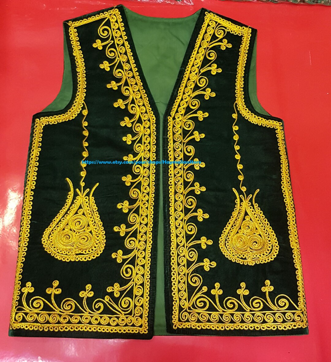 GILET AFGHAN, gilet sans manches en velours afghan traditionnel de