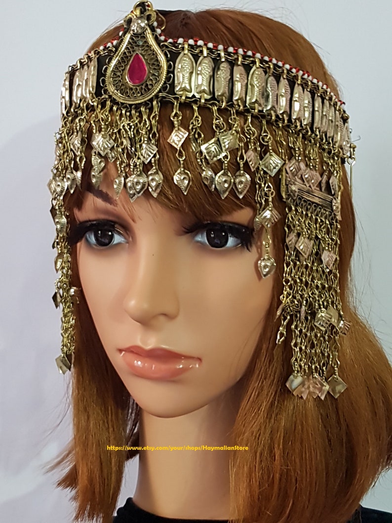 Afghan Turkmen Tribal Headdress HEADPIECE Belly Dance Uber Etsy