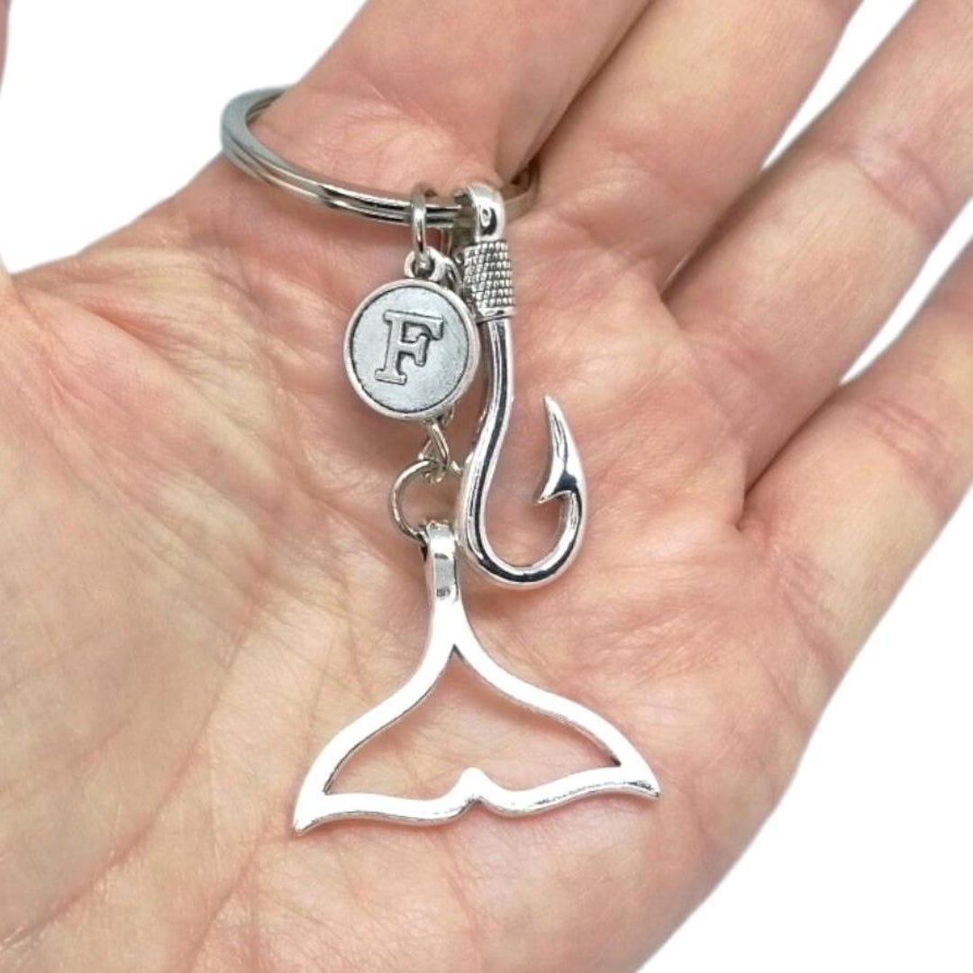 Keychain Fin Whale Fin, Fish Fin, Fluke, Fishing Hook, Personalized, Keychain ...