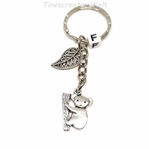 Porte-clés personnalisé, koala, ours, lettre, bijou de sac, cadeau pour femme