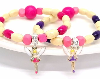 Bracelet, fairy, wooden beads, elf, children's bracelet, birthday, gift from the tooth fairy