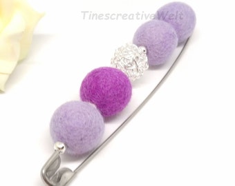 Scarf pin, felt balls, wire ball, pin, brooch, gift for women, gift idea