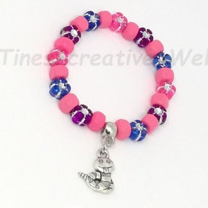 Children's Bracelet Cheeky Snake Worm Girls Wooden Beads Rhinestone Bracelet Animal Birthday Birthday Gift Pink Blue image 3