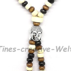 Necklace Buddha Wooden Beads image 3