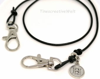 Personalized glasses chain, mask chain, 2in1, leather, holder for mask, makeshift mask, holder, gift, DIFFERENT COLOURS