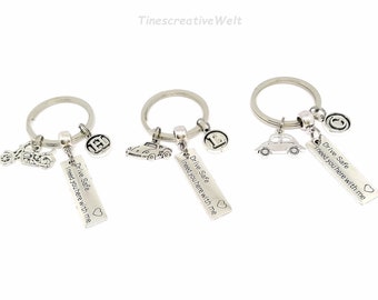 Keychain personalized, Drive Safe, car, motorcycle, motocross, moped, guardian angel, drive carefully, road trip, motorcycle trip