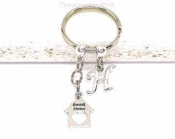 Pendant Personalized New Home House Warming Keyring Gift Multiple Letters Possible