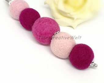 Pin brooch felt pearls felted