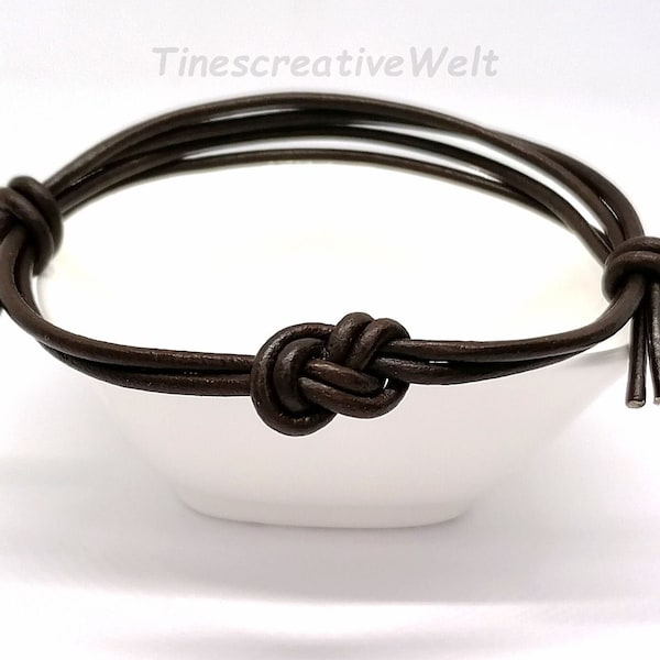 Armband, Lederarmband, Infinity, verstellbar, Schiebeknoten, Glücksbringer, Geschenk für Mann und Frau, VERSCHIEDENE FARBEN