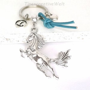 Personalised Keyring, Horse, Leather, Lucky Charm, Bag Charm, Gift, VARIOUS COLOURS