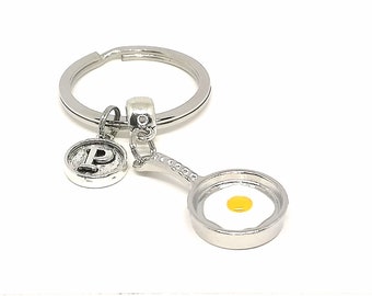 Fried egg in pan, personalized, keychain, chef, egg, gift