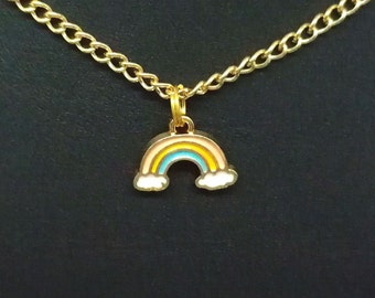 Rainbow Necklace Clouds Enamel Colorful Rainbow Necklace Gift