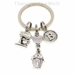 Personalized keychain, food processor, muffin, mixer, blender, baking and cooking, gift