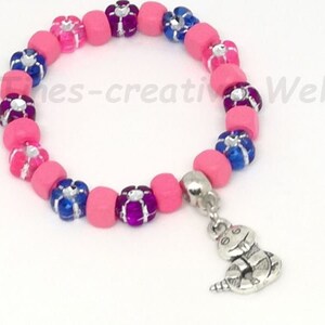 Children's Bracelet Cheeky Snake Worm Girls Wooden Beads Rhinestone Bracelet Animal Birthday Birthday Gift Pink Blue image 2