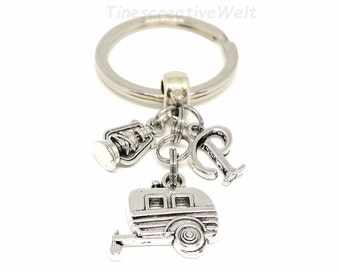 Lucky Charm Caravan Camping Lamp Personalized Keyring Caravan