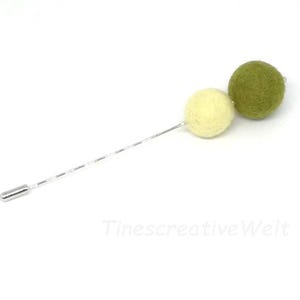 Pin brooch felt pearls felted