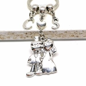 Personalized keychain, bride, groom, wedding, wedding couple, heart, bag pendant, gift