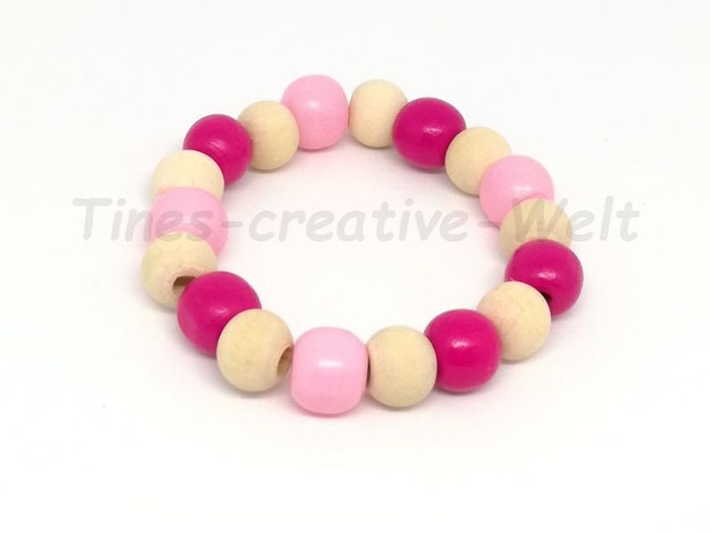 Children Bracelet Girls Kids Wooden Beading Beads image 2