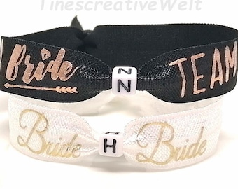 Bracelets in a set, Team Bride, JGA, personalized, for wedding & bachelorette party, letter, additional bracelet, DIFFERENT COLOURS