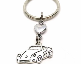 Keychain, car, motorcycle, moped, drive carefully, driver's license, heart, lucky charm, bag charm, gift, birthday