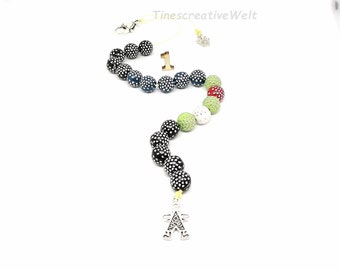 Arithmetic chain, child, beads, glitter, girl, boy, back to school, calculate, birthday, gift