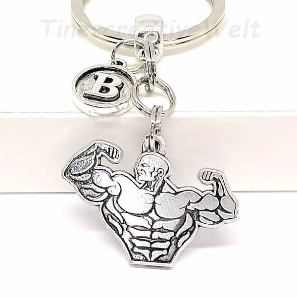 Bodybuilding, personalisiert, Muskeln, Schlüsselanhänger, Glücksbringer, Geschenk Mann