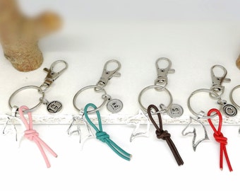 Personaliseerbare sleutelhanger, paard, leer, geluksbrenger, cadeau, VERSCHILLENDE KLEUREN