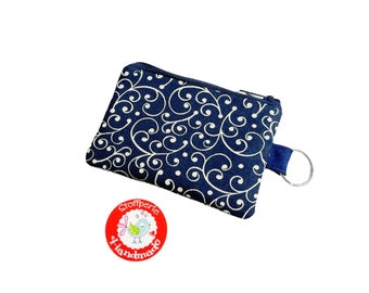 Mini purse - tendrils - dark blue