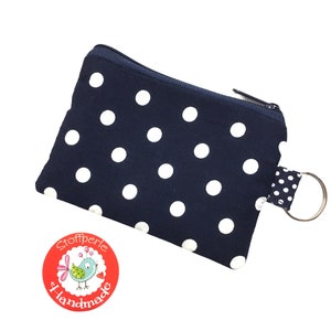 Mini-Börse - Punkte / Dots - dunkelblau / weiß - Rockabilly