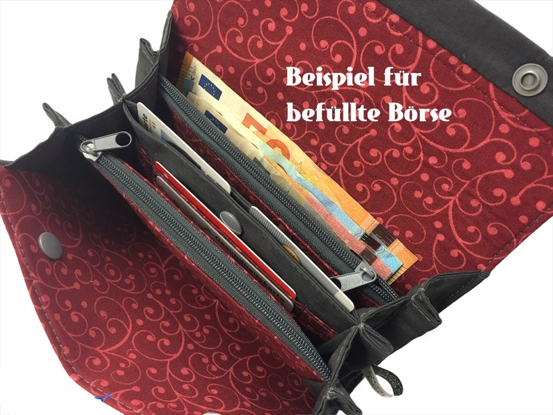 Geldbörse Birdie / Rotkehlchen & Punkte blau / dunkelblau Bild 3