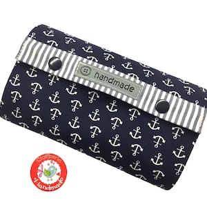 Wallet - Anchor & Stripes - dark blue / white