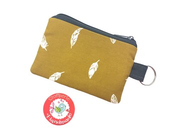 Mini purse - feathers - mustard
