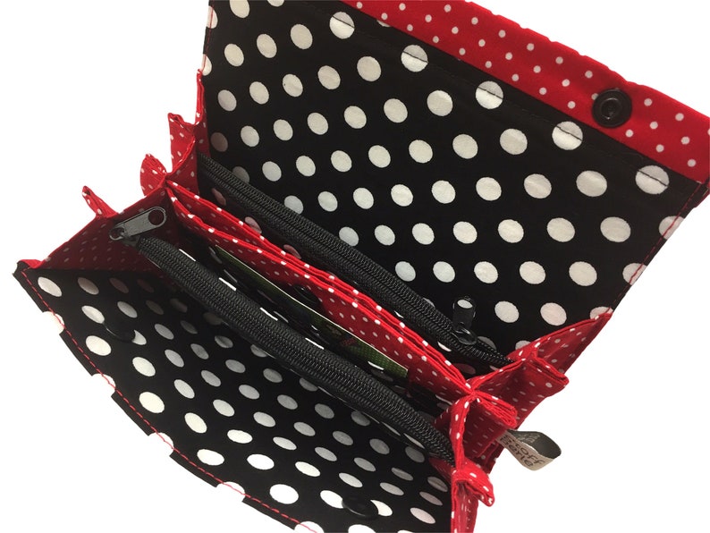 Wallet dots black / red rockabilly image 3