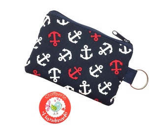 Mini purse - anchor - dark blue / red