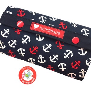 Geldbörse - Anker - dunkelblau / rot