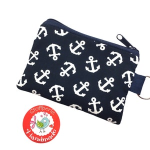 Mini Börse - Anker - Anchor - maritim - marine blau / weiß