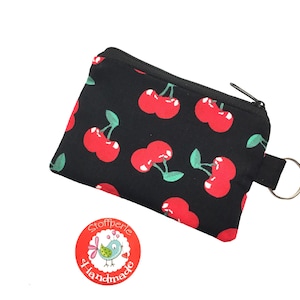 Mini-Börse - Kirschen - schwarz / rot - Rockabilly
