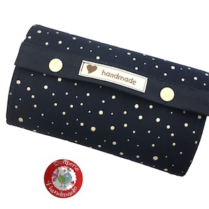 Purse Dotties dark blue / champagne with glitter image 1