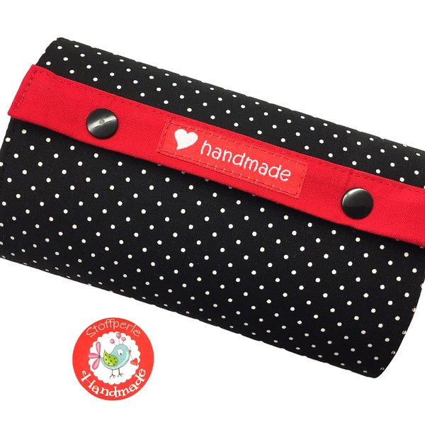 Wallet - dots / dots / dots - black / red - rockabilly