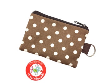 Mini purse - dots - sand / brown