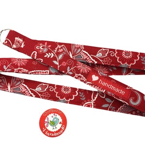 Lanyard - flowers & butterflies - red