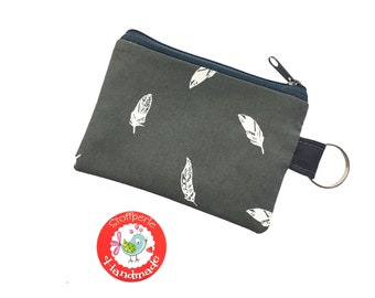 Mini purse - feathers - grey