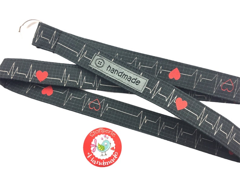 Lanyard ECG Heart grey Heartbeat image 1