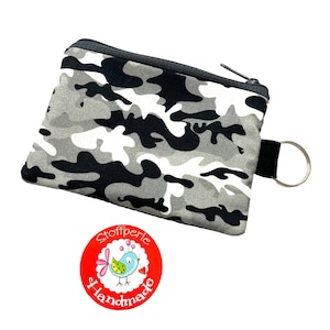 Mini-Börse - Camouflage - grau / schwarz