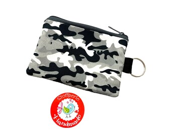 Mini wallet - camouflage - gray / black